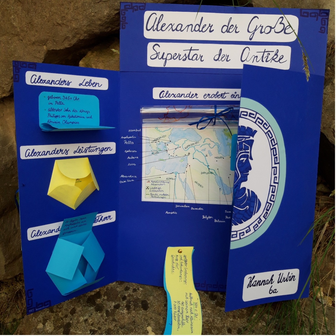 geöffnetes Lapbook zum Thema "Menschen machen Geschichte" (Hannah Urban)